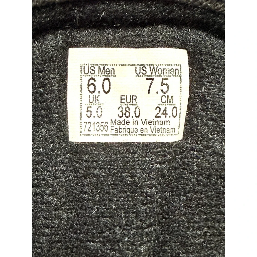 Vans Old Skool Black White Suede Canvas Skate Shoes Womens 7.5 Mens 6.0